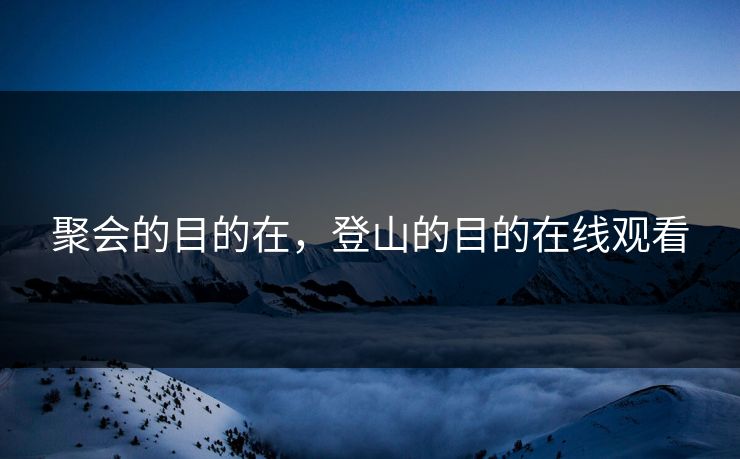 聚会的目的在，登山的目的在线观看